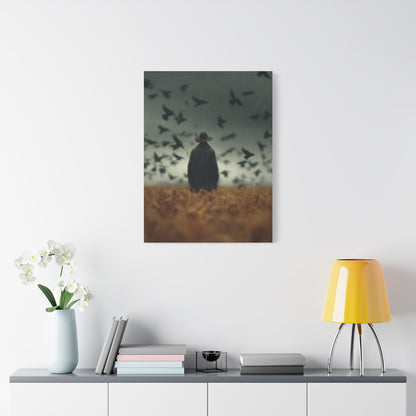 Scarecrow and Crows Autumn Field Wall Art & Canvas Print