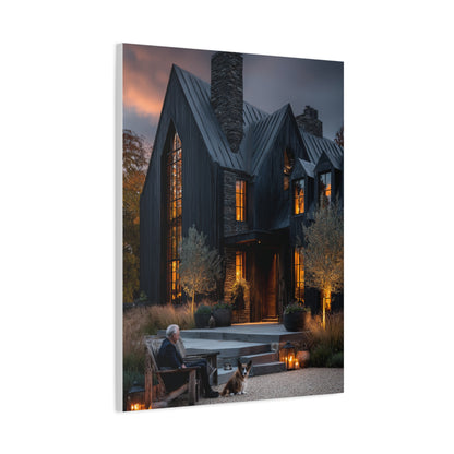 Lavish Black Farmhouse Courtyard Wall Art & Canvas Print