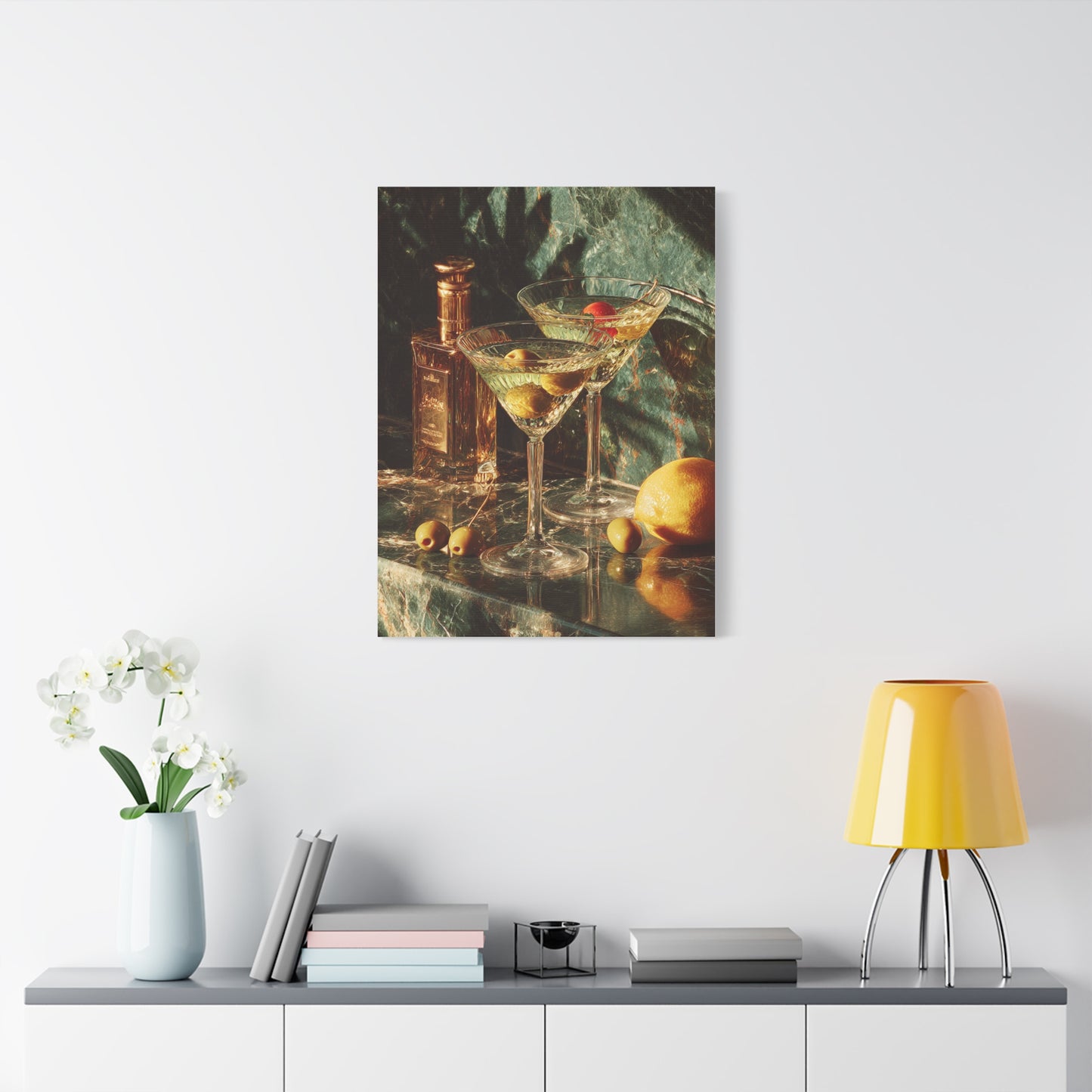 Dirty Martini Cocktail Still Life Wall Art & Canvas Print