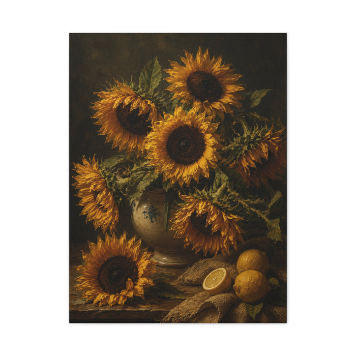 Old Master Sunflower Still Life Wall Art & Canvas Print