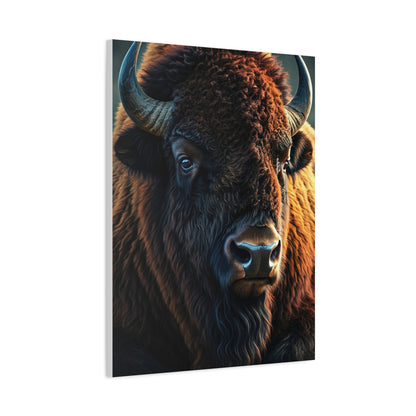 Cinematic Three-Quarter Angle American Bison Portrait Wall Art & Canvas Print