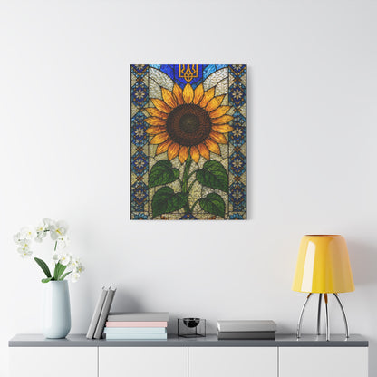 Ornate Mosaic Sunflower Heritage Wall Art & Canvas Print