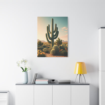Saguaro and Barrel Cactus Desert Vista Wall Art & Canvas Prints