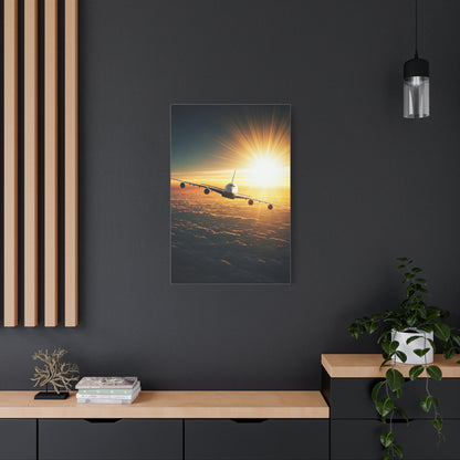 Sunrise Airliner Above the Clouds Wall Art & Canvas Prints