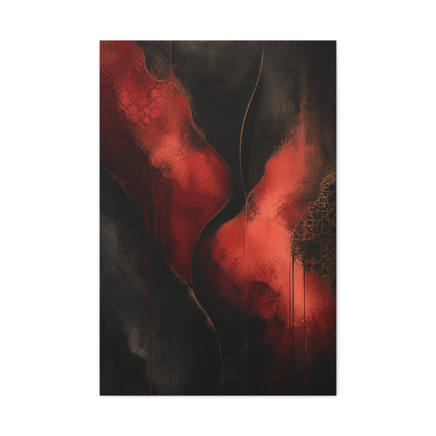 Red and Black Luxury Abstract Flow Wall Art & Canvas Print