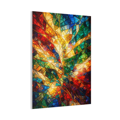 Colorful Stained-Glass Mosaic Abstraction Wall Art & Canvas Print