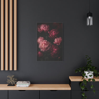 Dark Peony Floral Pink Wall Art & Canvas Print