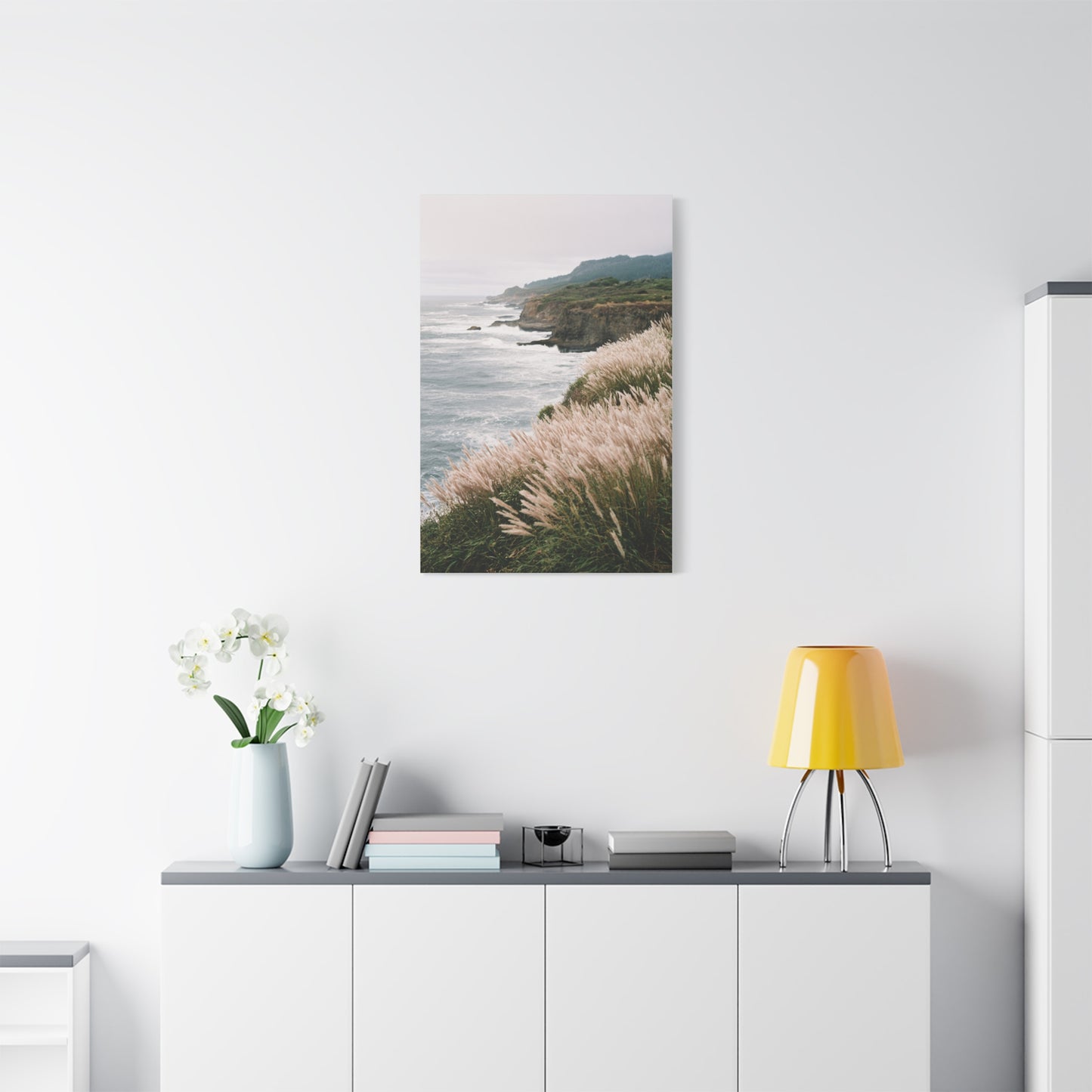 Wind Swept Coastal Cliffs Above the Ocean Wall Art & Canvas Print