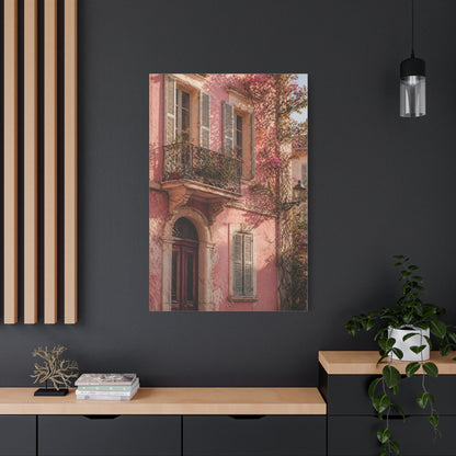 Romantic European Pink Facade Wall Art & Canvas Print