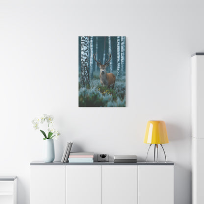 Scandinavian Woodland Stag Portrait Wall Art & Canvas Print