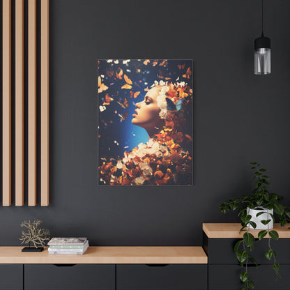 Dreamlike Floral Butterfly Portrait Wall Art & Canvas Print