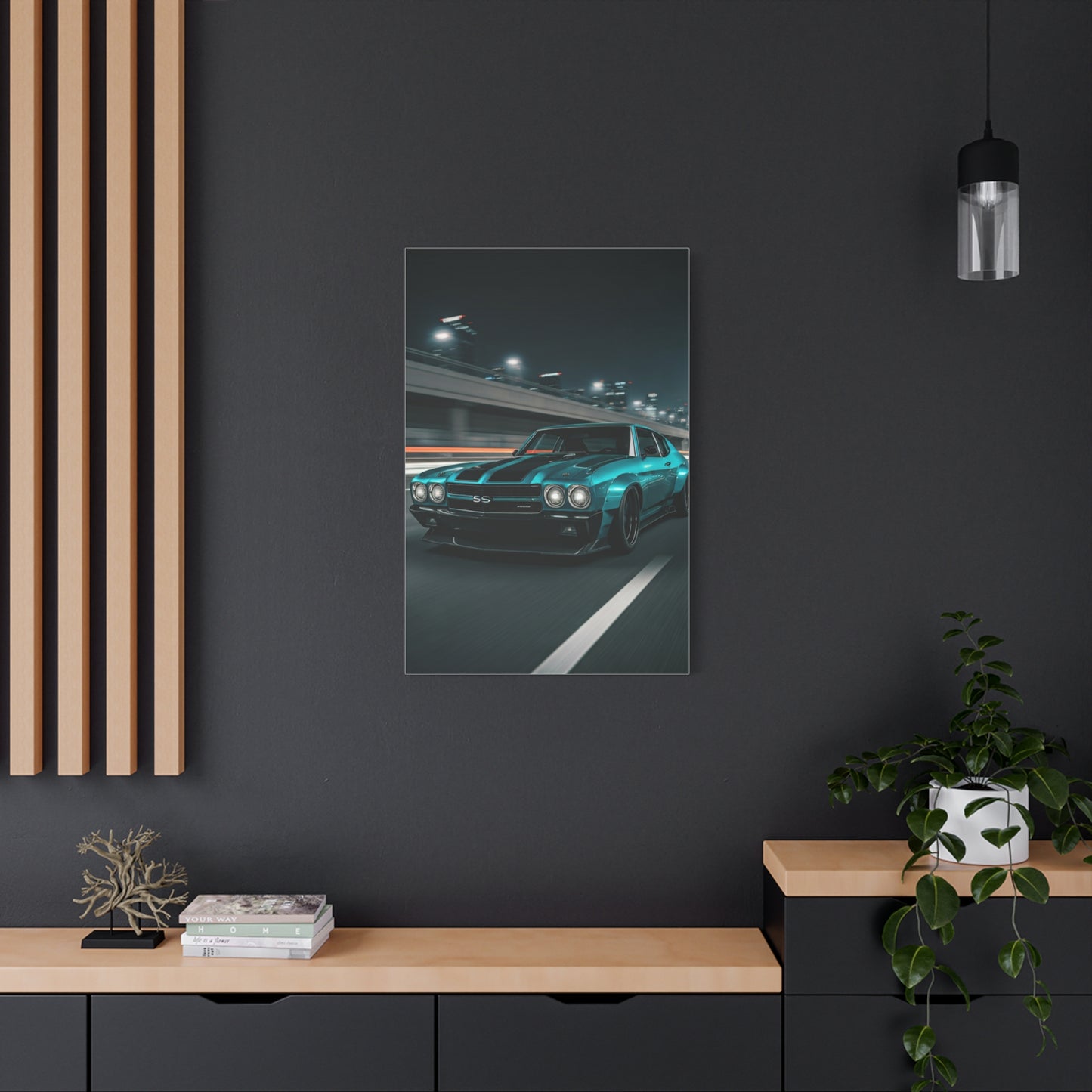 1970 Chevrolet Chevelle SS Twin Stripe Interstate Assault Wall Art & Canvas Prints