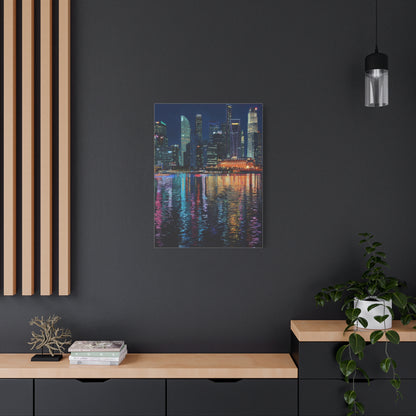 Singapore Skyline Marina Bay Night Reflections Wall Art & Canvas Print