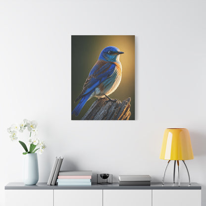 Mountain Bluebird Perched Portrait Wall Art & Canvas Prints