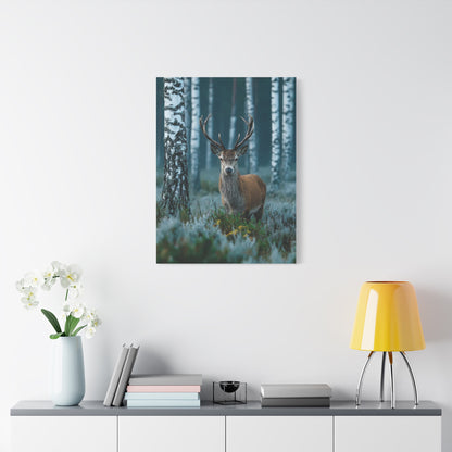 Scandinavian Woodland Stag Portrait Wall Art & Canvas Print