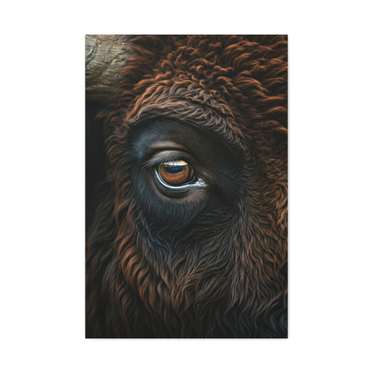 Macro Bison Eye Reflection Portrait Wall Art & Canvas Print