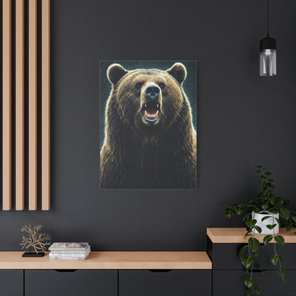 Roaring Brown Bear Portrait Wall Art & Canvas Prints