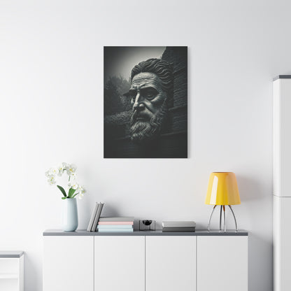 Ancient Stone Philosopher Bust Wall Art & Canvas Prints