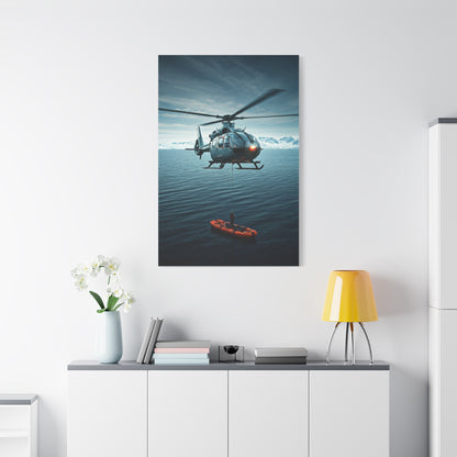 Arctic Rescue Helicopter Scene Wall Art & Canvas Print