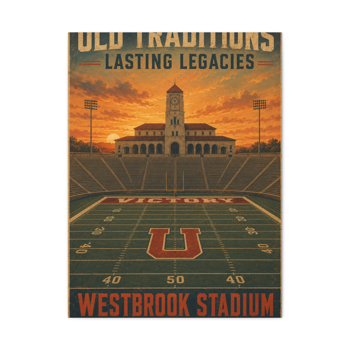 Vintage Stadium Legacy Sports Wall Art & Canvas Print