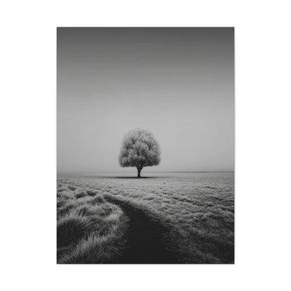 Lone Tree Winter Field Wall Art & Canvas Print