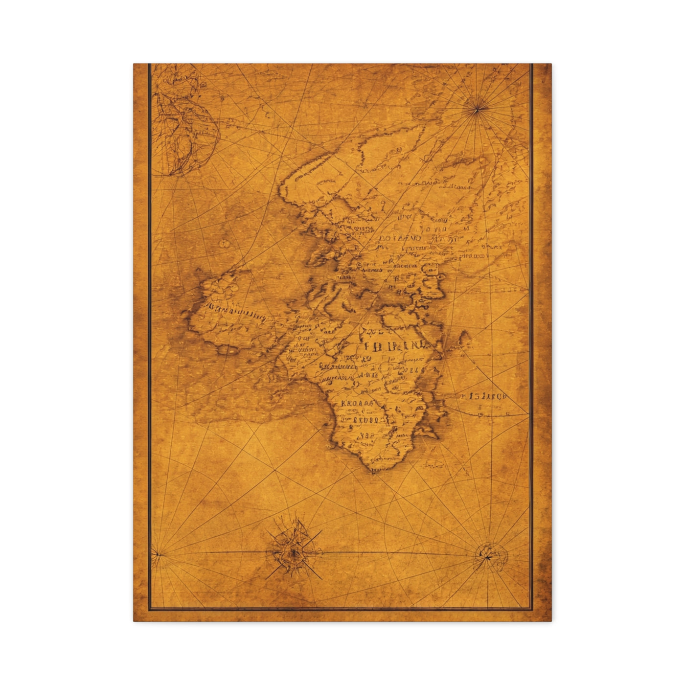 Vintage Africa Continent Map Wall Art & Canvas Prints