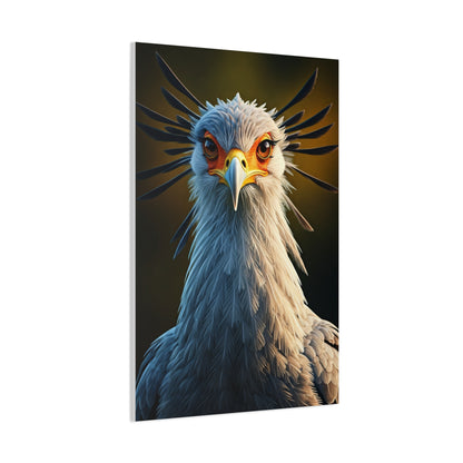 Majestic Secretary Bird Portrait Wall Art & Canvas Prints