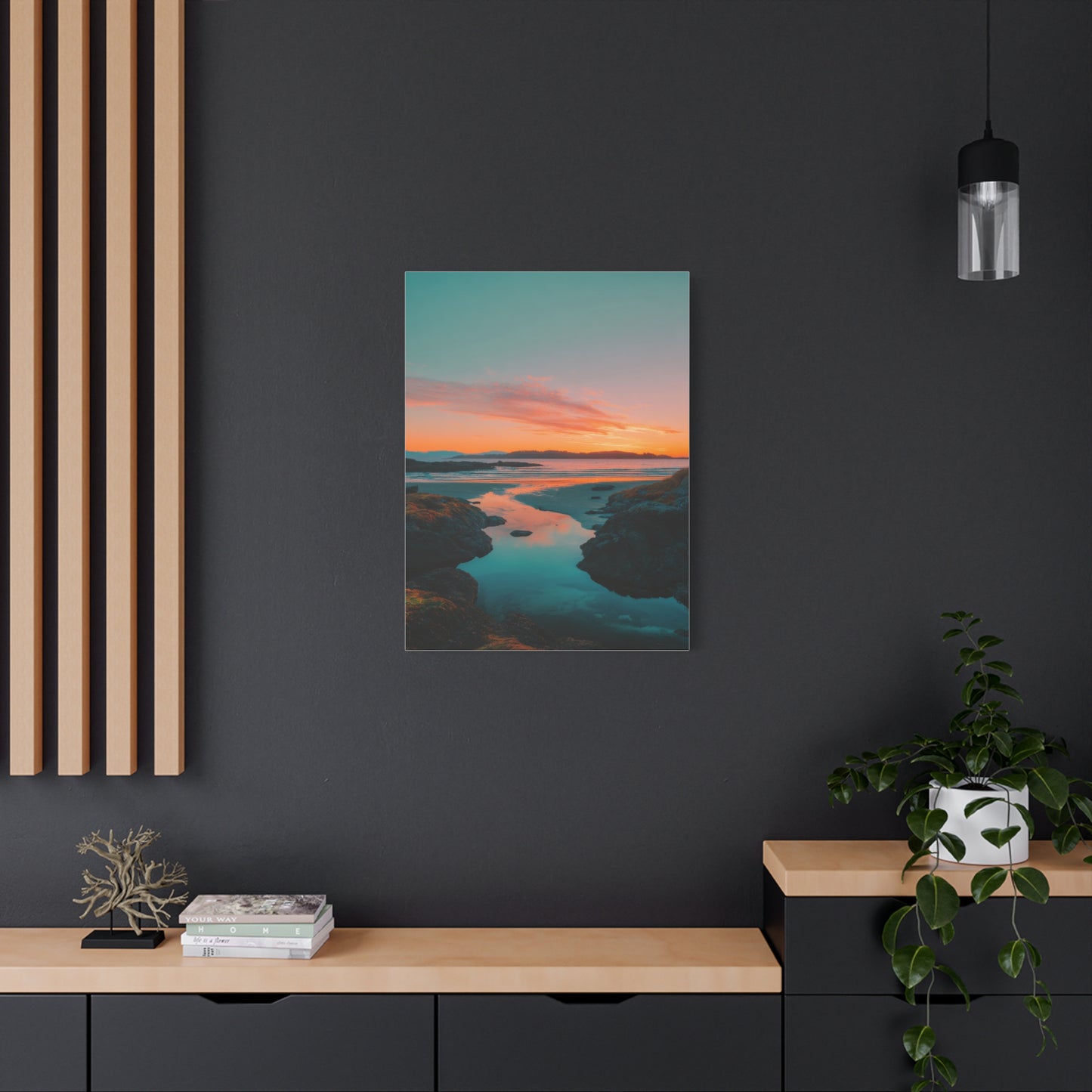Coastal Sunset Horizon Reflection Wall Art & Canvas Print