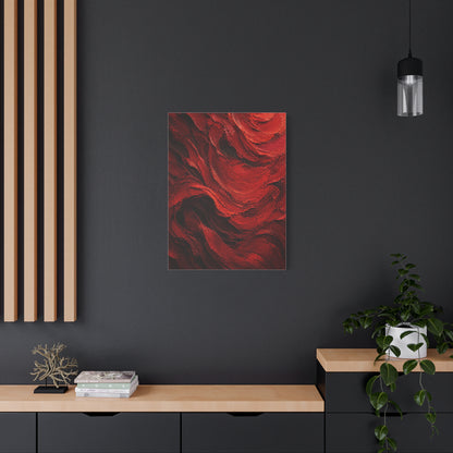 Crimson Wave Impasto Texture Wall Art & Canvas Print