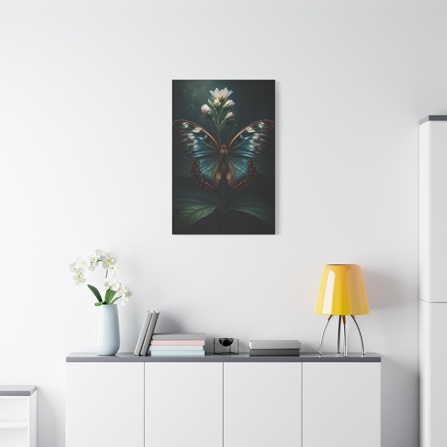 Midnight Blue Garden Butterfly Wall Art & Canvas Prints