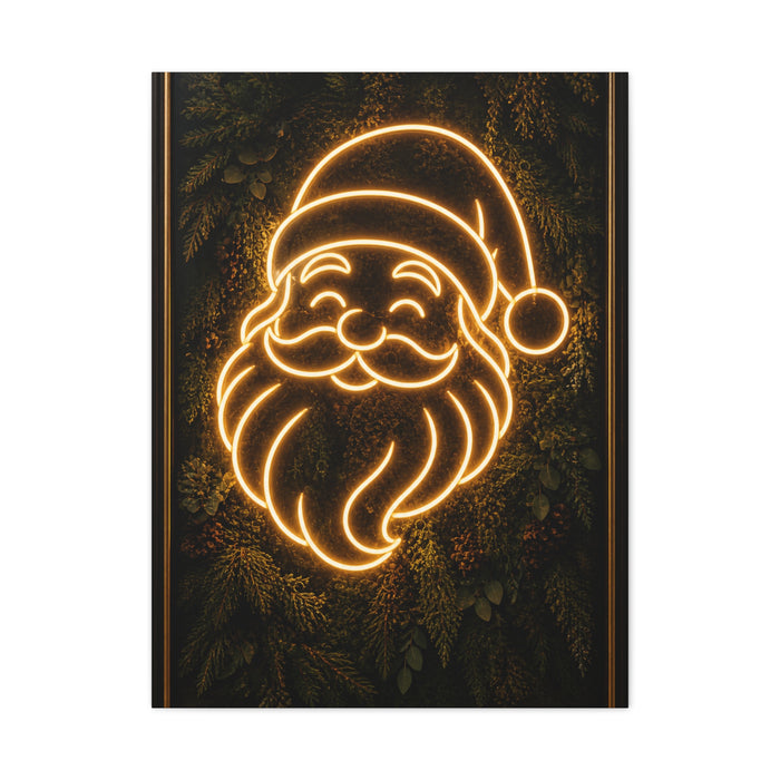 Amber Neon Santa Botanical Wall Art & Canvas Print