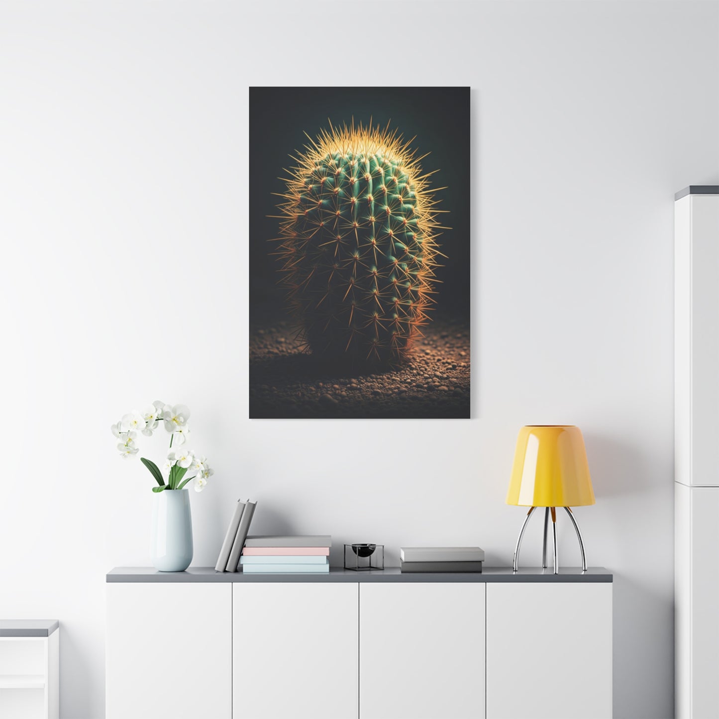 Golden Halo Barrel Cactus Wall Art & Canvas Prints