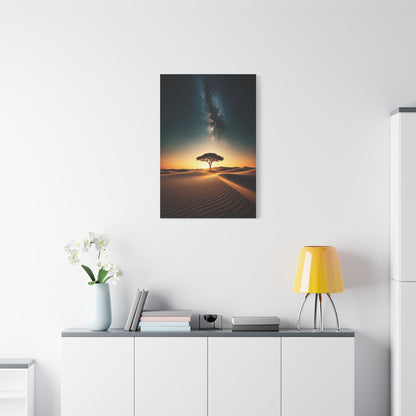 Lone Acacia Under the Cosmic Sky Wall Art & Canvas Prints