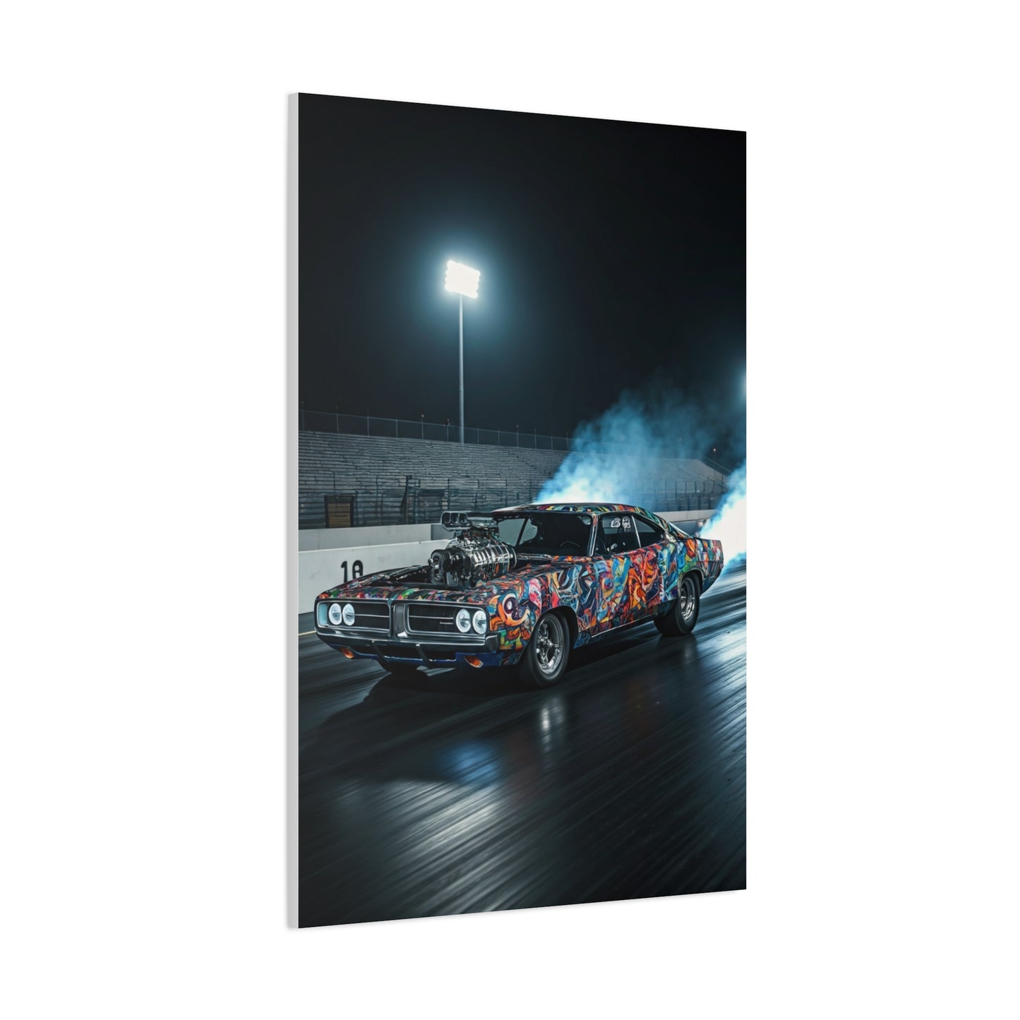 1970 Dodge Charger R/T Supercharged Night Drag Assault Wall Art & Canvas Prints