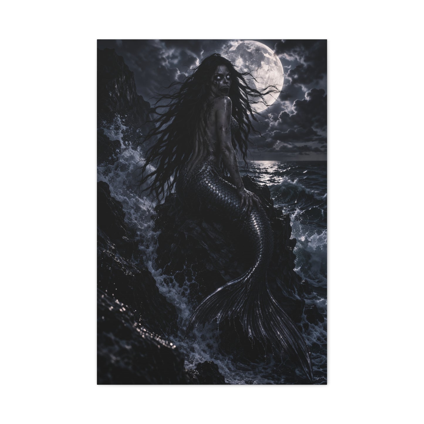 Moonlit Gothic Siren Darkness Wall Art & Canvas Print