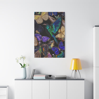 Jewel Tone Hummingbird and Butterfly Collection Wall Art & Canvas Print