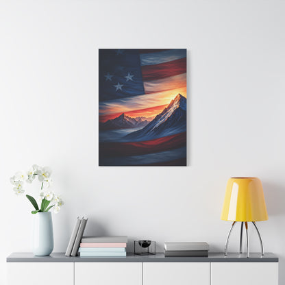 Mountain Horizon American Flag Tribute Wall Art & Canvas Prints