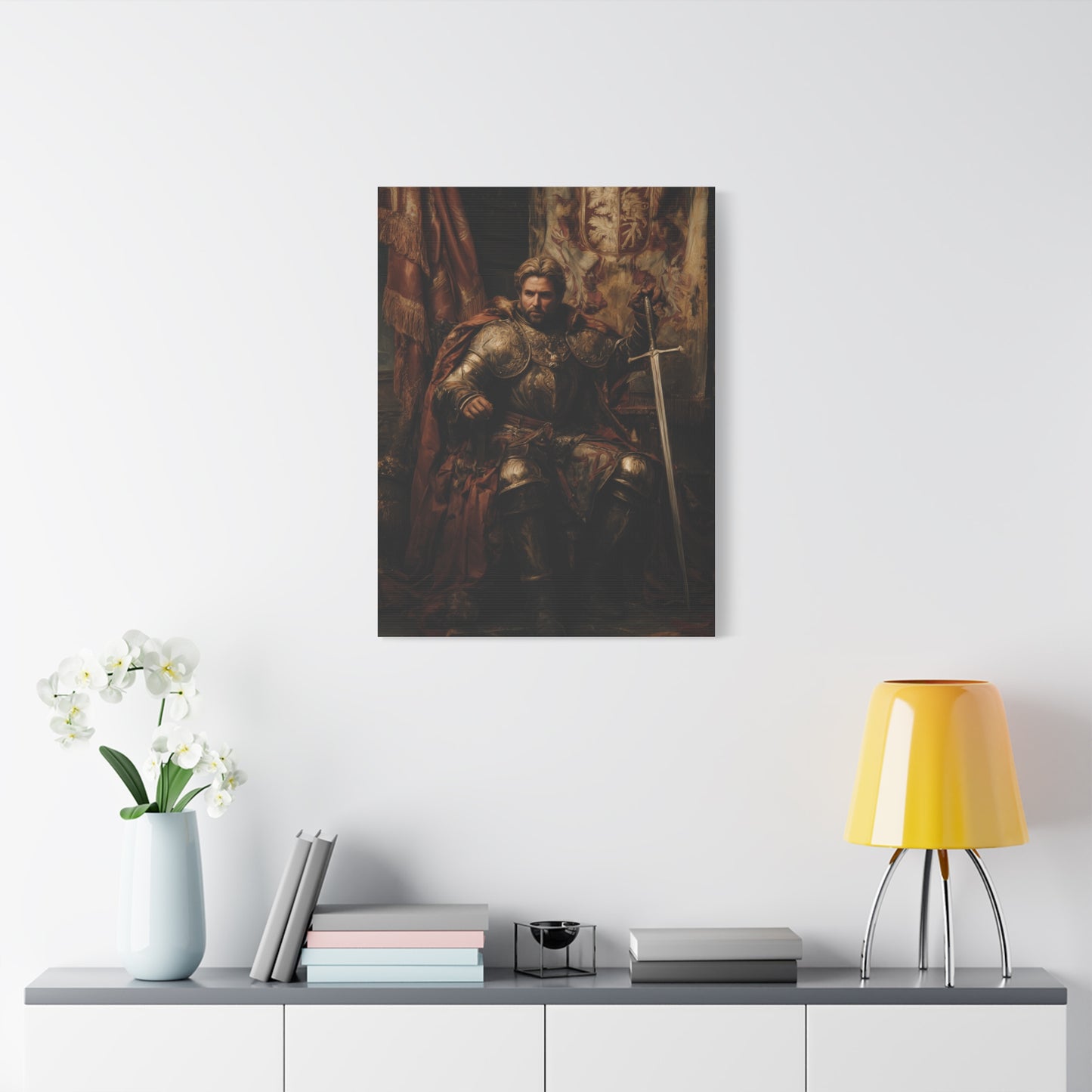 Medieval King on the Royal Throne Wall Art & Canvas Print