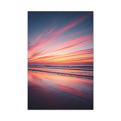 Blush Sky Streaks Coastal Sunset Wall Art & Canvas Prints