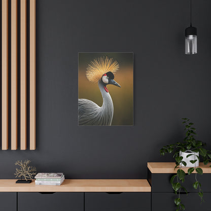 Regal Crowned Crane Portrait Wall Art & Canvas Prints