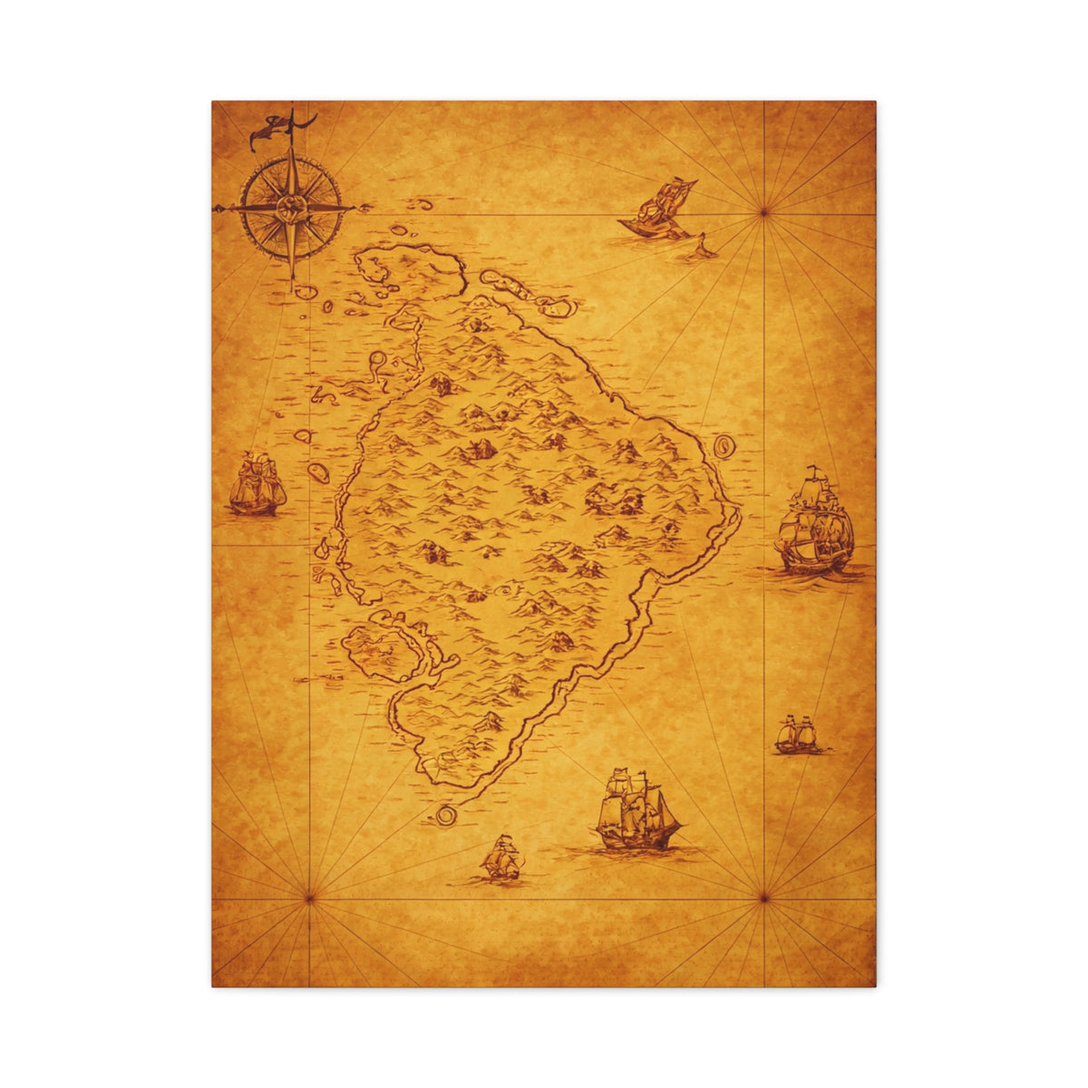 Old Pirate Island Chart Wall Art & Canvas Prints