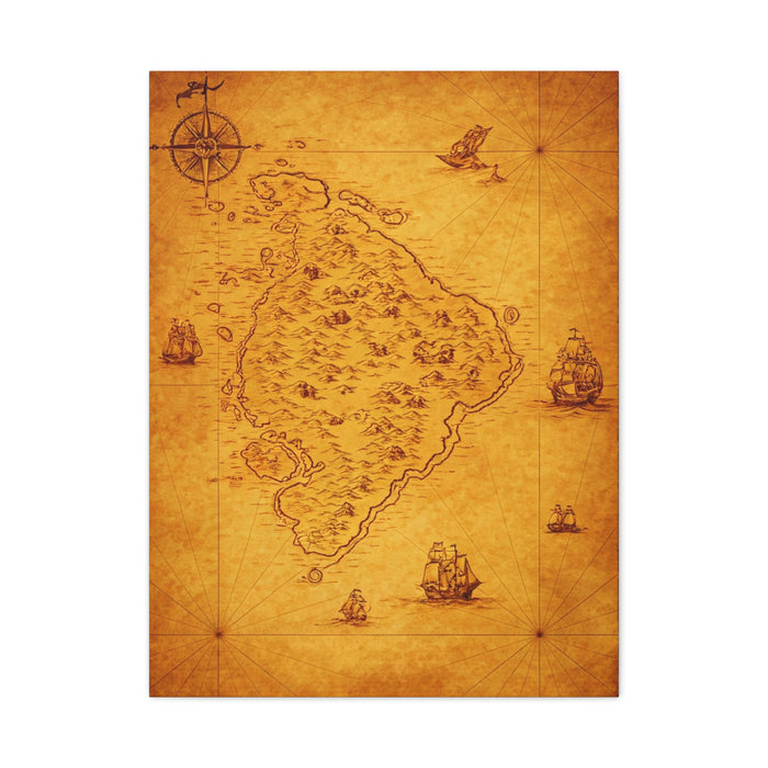 Old Pirate Island Chart Wall Art & Canvas Prints