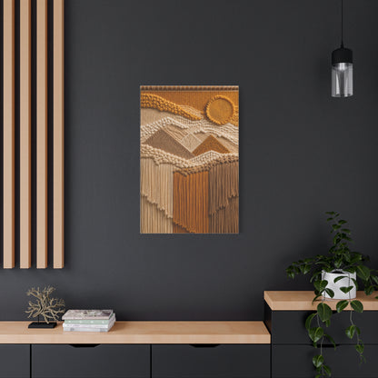 Boho Mountain Fringe Textile Hanging Wall Art & Canvas Print