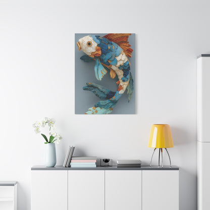 Driftwood Koi Sculpture Wall Art & Canvas Print