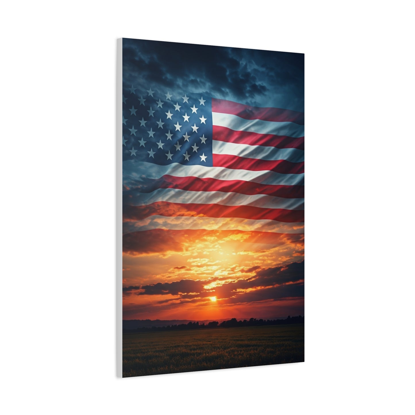American Flag Sunset Glory Wall Art & Canvas Prints