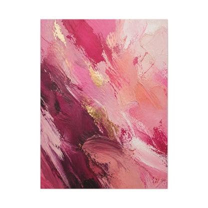 Pink Abstract Expressionist Brushstroke Wall Art & Canvas Print