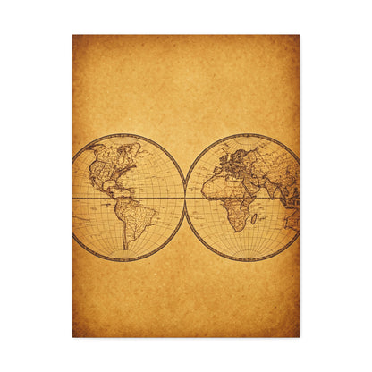 Twin Hemisphere Antique World Map Wall Art & Canvas Prints