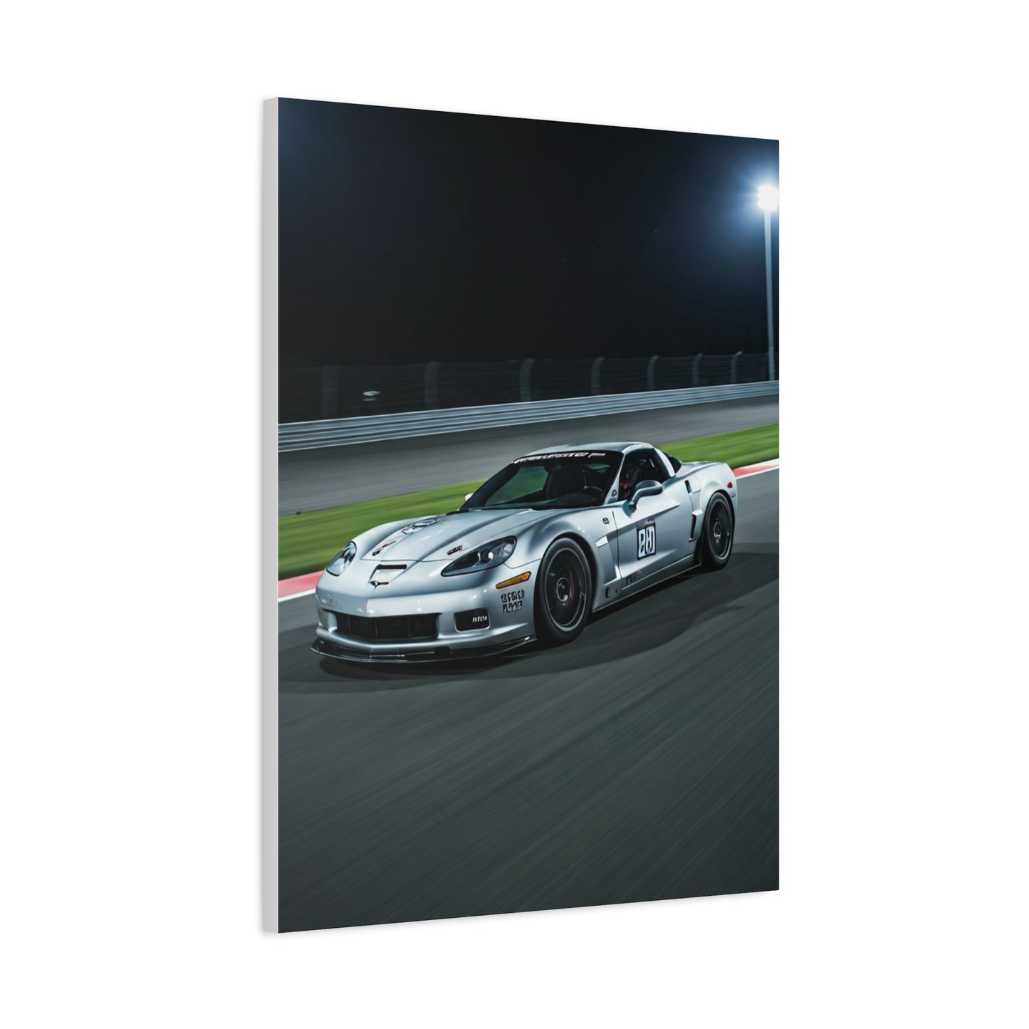 2013 Chevrolet Corvette C6 Z06 Night Race Scene Wall Art & Canvas Prints