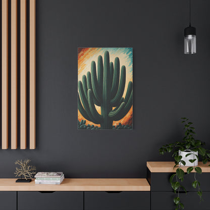 Textured Desert Saguaro Illustration Wall Art & Canvas Prints