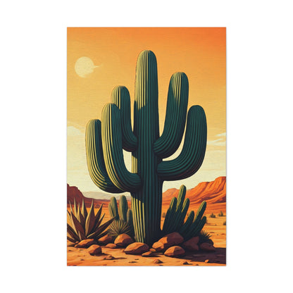 Sunlit Sonoran Saguaro Landscape Wall Art & Canvas Prints